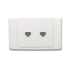 2 Gang Clipsal Compatible Wall plate with Cat5E RJ45 Data Network LAN Jack