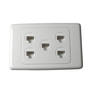5 Gang Clipsal Compatible Wall Plate with Cat6 RJ45 Data Network LAN Jack
