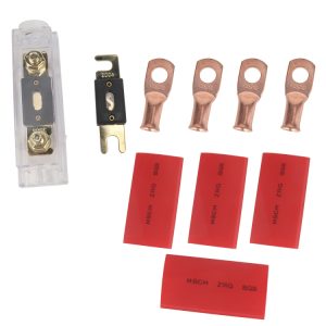 Car 300A AMP ANL Fuse and Fuse Holder Kit with T2 Copper Terminals & Heat Shrink